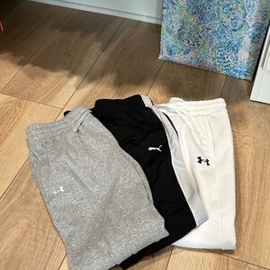 Under Armour Sweatpants - Gray, Black puma, and White all 3 for a great price!